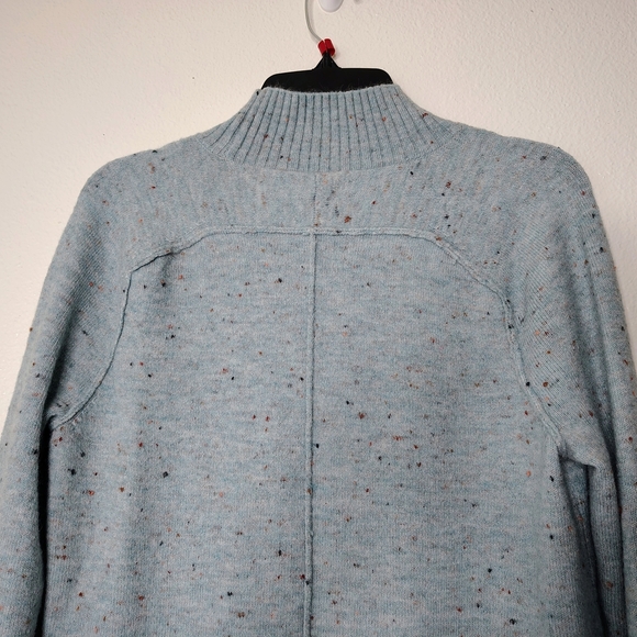 LOFT Women's Light Blue Speckled Sweater Sz XS Mock Neck Soft Knit. NWOT - Picture 7 of 12